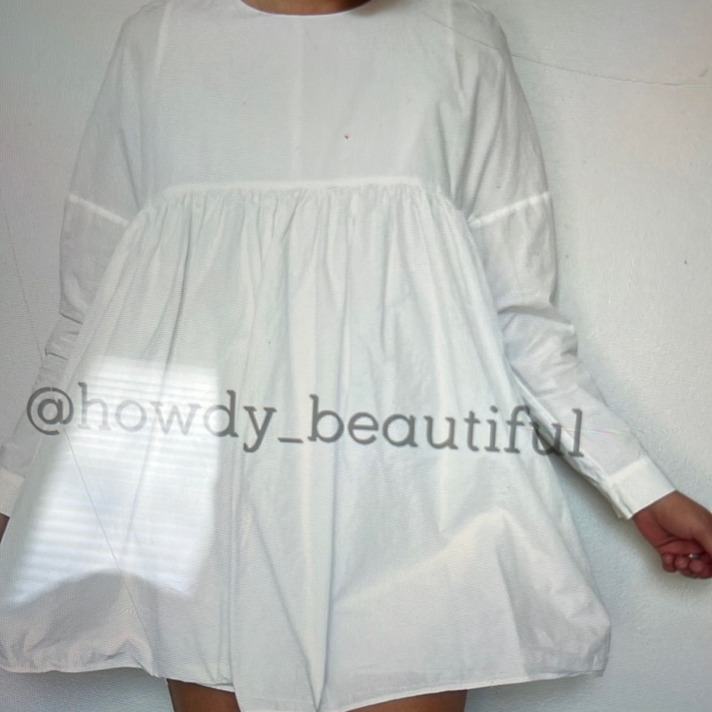 Zara Trafaluc White Babydoll Dress Built in Romper